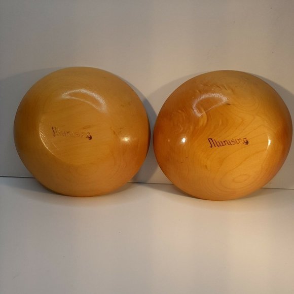 Munising Poodles Hand Painted Wooden Salad Bowls 6 Vintage Delightful TopHat EUC - Picture 9 of 12